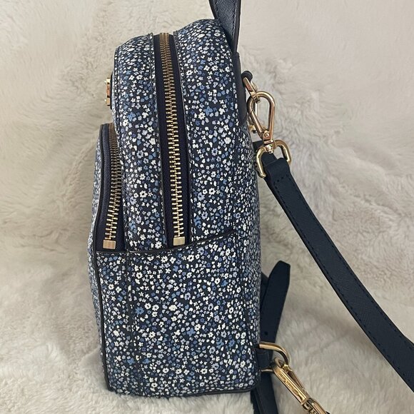 Michael Kors Abbey Blue/White Floral Mini Backpack - Picture 7 of 16
